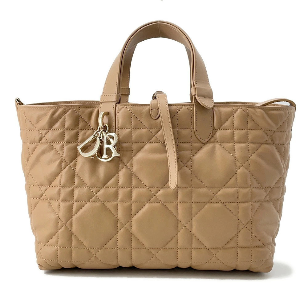 Dior Toujours Calf Christian Bag Macro Handbag Leather Cannage Brown